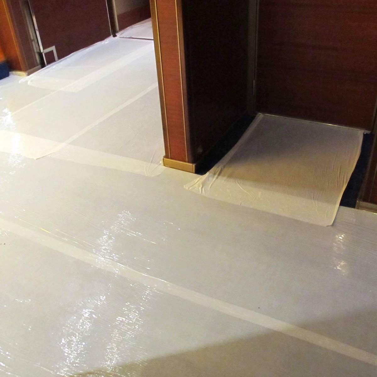 Cruise Ship Entryway Protected with Carpet Protection Film FR