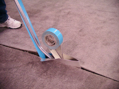 Carpet Plow installation tool for precise carpet seaming and taping