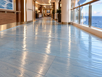 Cruise Ship Flooring Covered by Multisurface, Fire Retardant film
